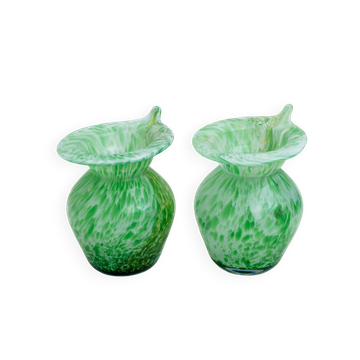 Pair of Murano Glass Vases - Calle - 90's - Made in Italy