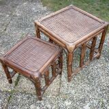 Bamboo and rattan trundle tables