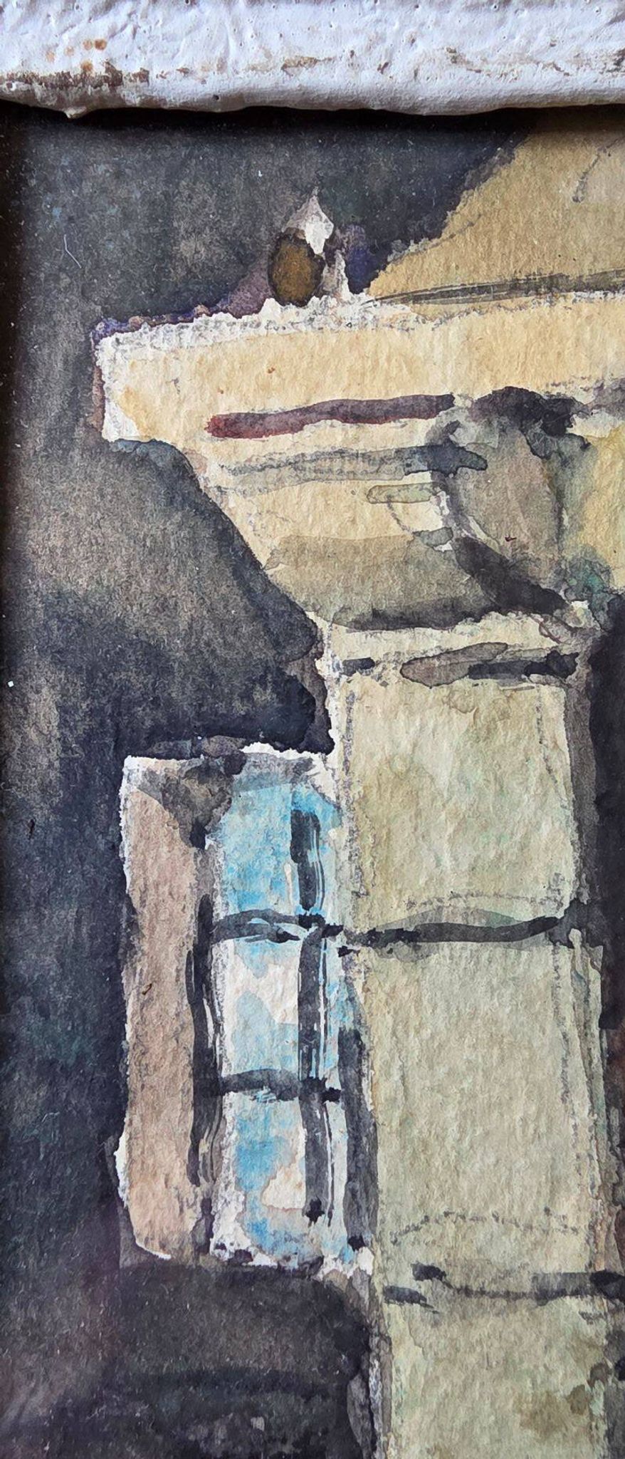 Claude HOUAL Aquarelle N°53 Intitulée "Intérieur Breton" Vers 1950