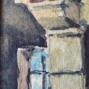 Claude HOUAL Aquarelle N°53 Intitulée "Intérieur Breton" Vers 1950