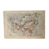 Lithograph and map of Asia of 1922