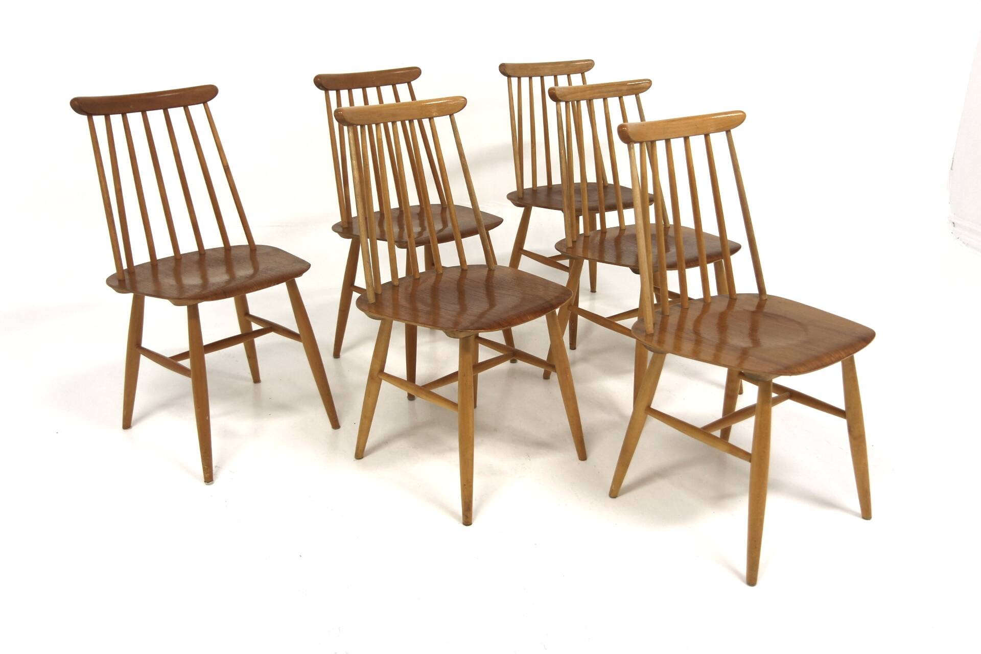 Set of 6 Scandinavian "Pinnstol" chairs, Edsbyverken, Sweden, 1960.
