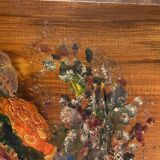 Nature morte au panier de fleurs sauvages signée Mahler XX siècle