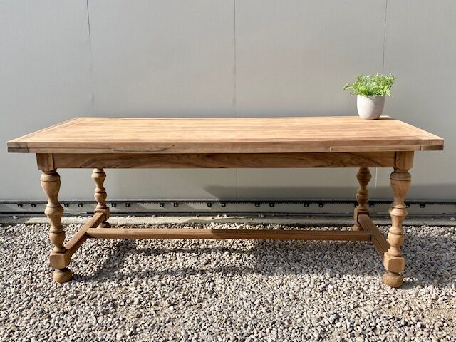 Extendable stripped farmhouse table 300 cm