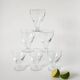 Set of 6 blown glass wine glasses from the early 20th century