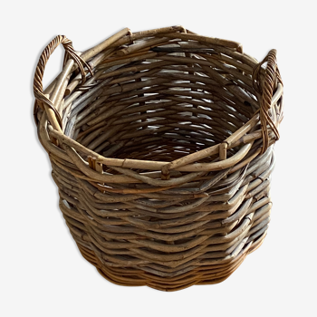 Rattan log basket