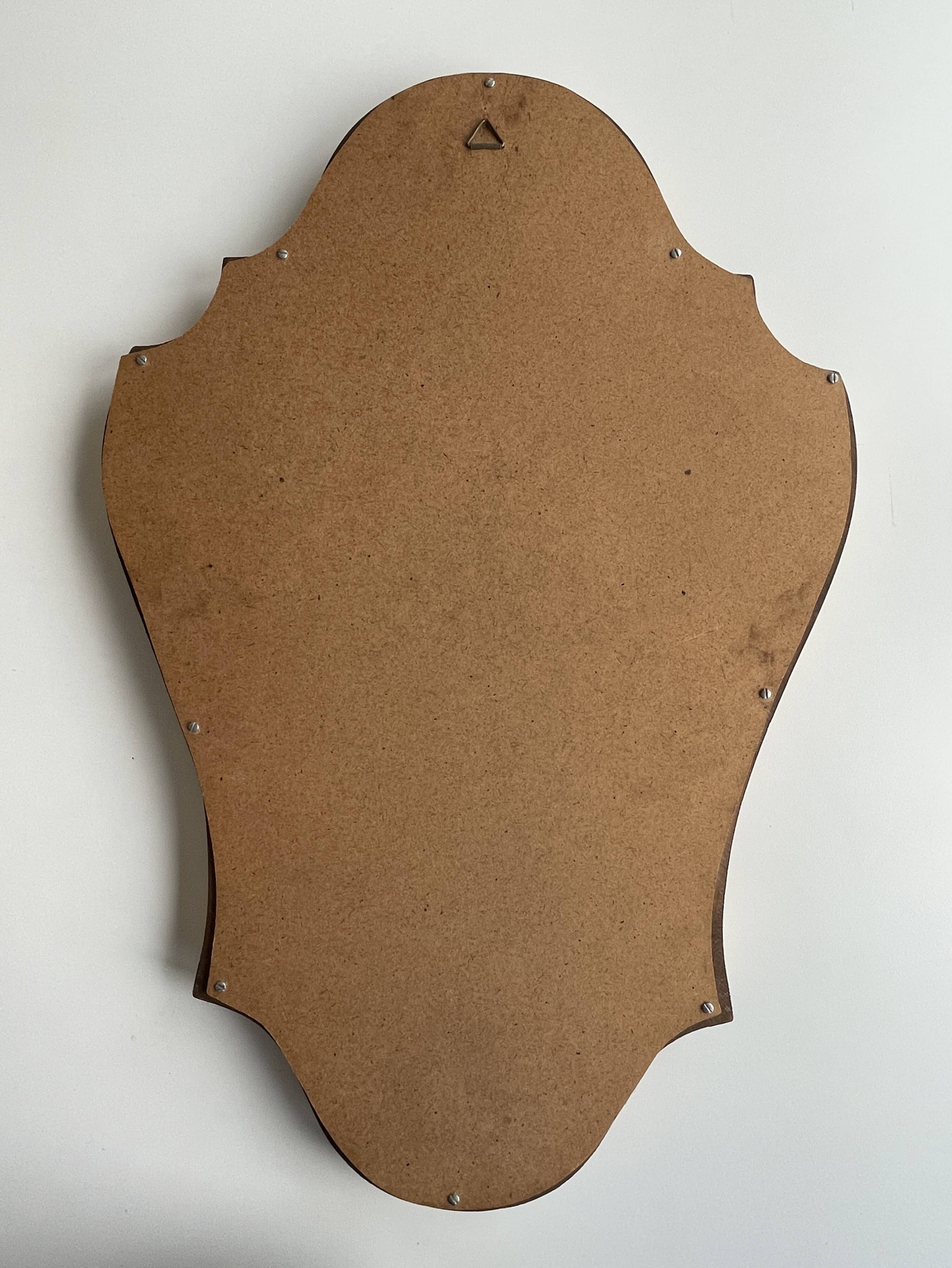 Vintage bronzed wooden mirror 60 x 40 cm