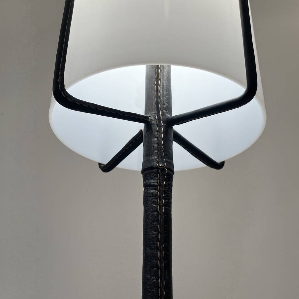 Lampadaire cuir Jacques Adnet 1950s