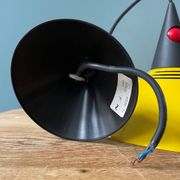 Memphis style yellow pendant light, 1980s