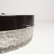 S+ Megal round ceiling light in black and opaque Swiss machined glass 90