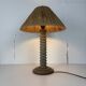 Lampe de table en bois tourné wabi-sabi brutaliste dans le style de Charles Dudouyt.