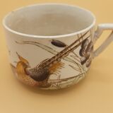 Set 2 coffee cups and saucers, porcelain signed Sarreguemines