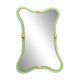 Miroir en verre de Murano vert vieilli de luxe italien avec torchon en feuille d'or.