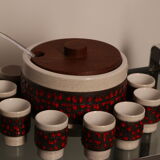 Punch set in ceramics - bowl & 11 cups - by Dümler & Breiden - Germany - 1960's