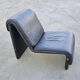 Postmodern leather lounge chairs in the style of Etienne Fermigier 1978.