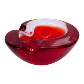 Cendrier, vide-poche en verre de Murano Sommerso rouge Seguso Murano 1960