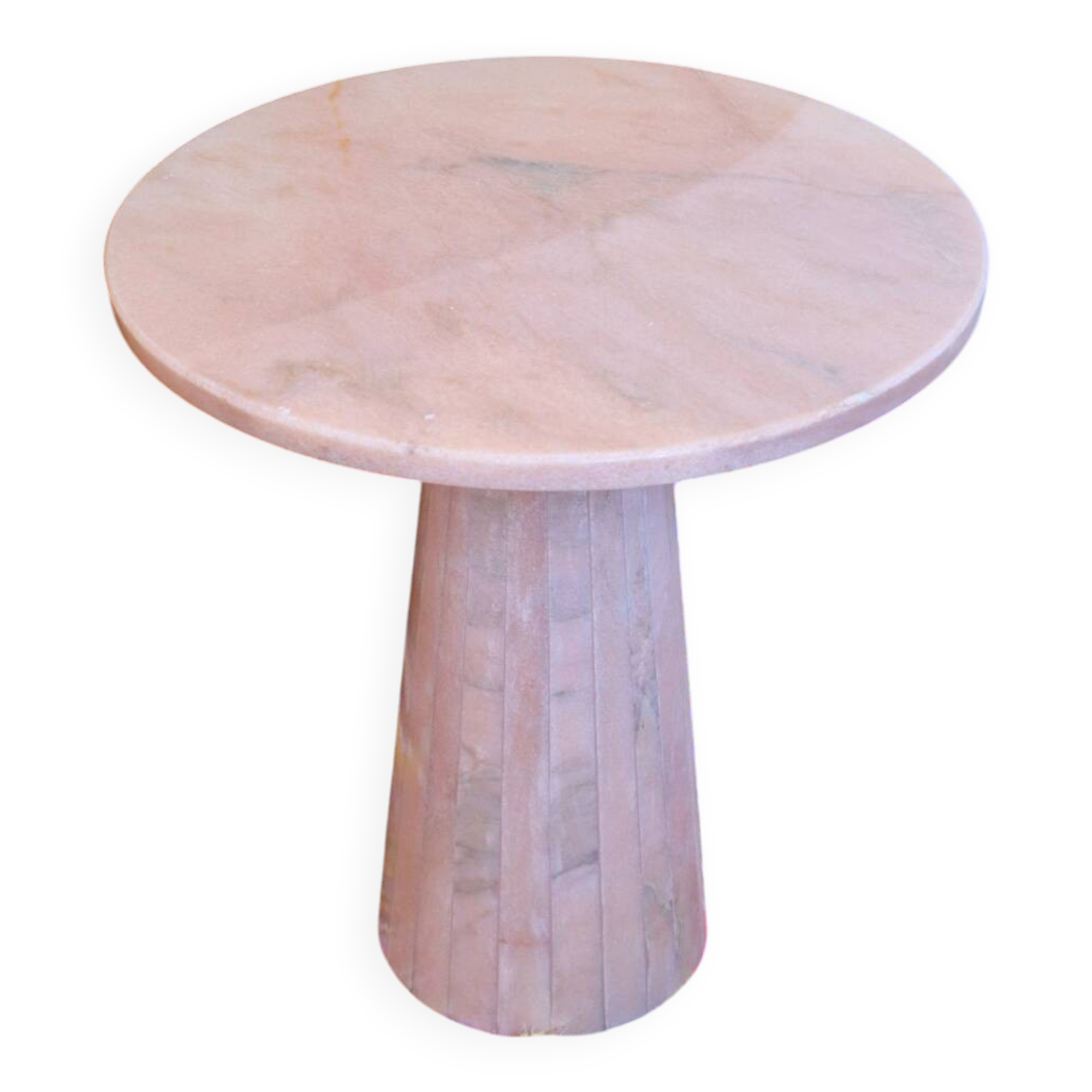 Minimalist natural pink marble side table
