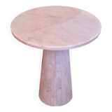 Minimalist natural pink marble side table
