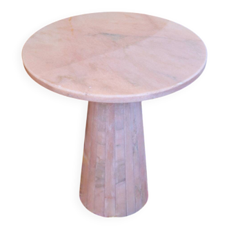 Minimalist natural pink marble side table
