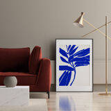 Botanical illustration in blue, 50x70cm