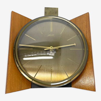 Brass wall clock atlanta electric germany 1960s