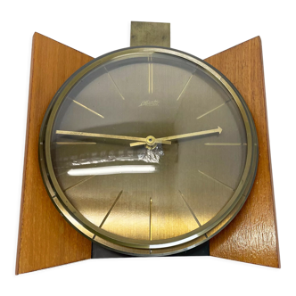 Brass wall clock atlanta electric germany 1960s