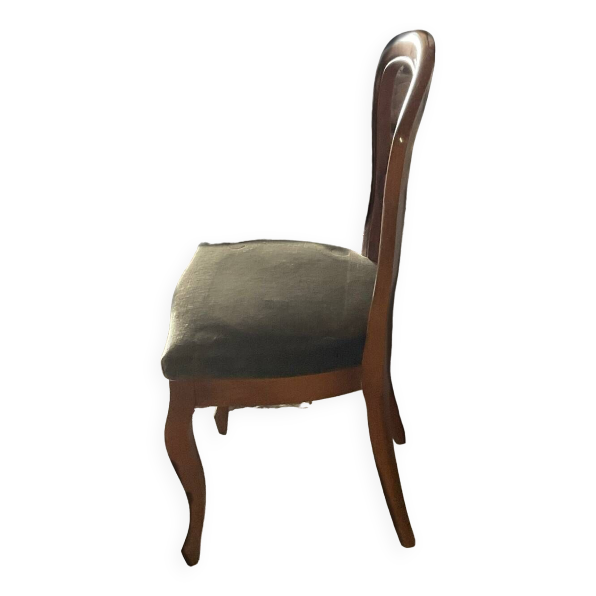 Vintage green velvet seat chair TBE