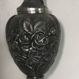 Ewer, Mauro Manetti art foundry, floral embossed decoration and bird's head handle
