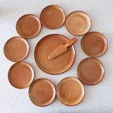 Handmade stoneware service signed Vallauris