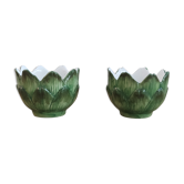 Duo of artichoke-shaped pots