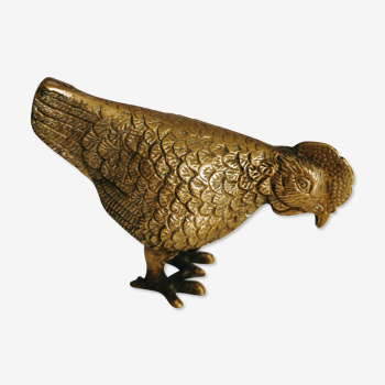 Poule en laiton vintage