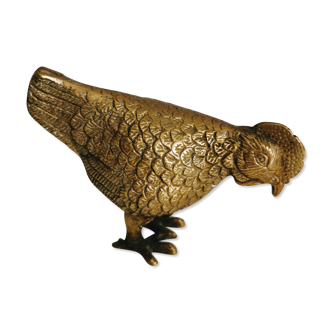 Poule en laiton vintage