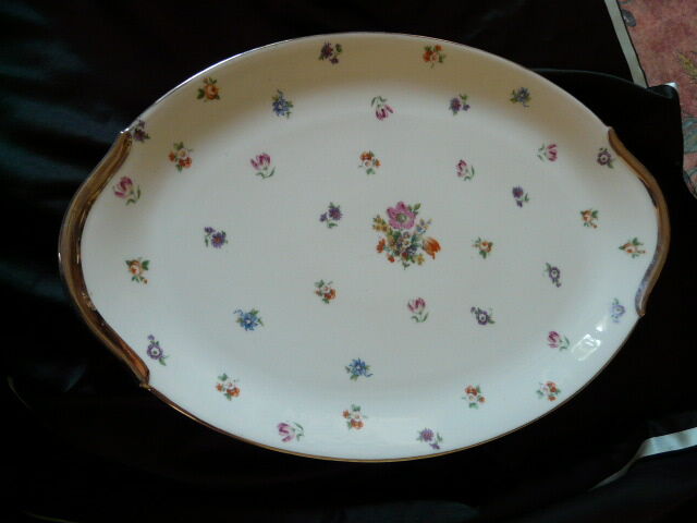 soup and porcelain dish Limoges floral decoration