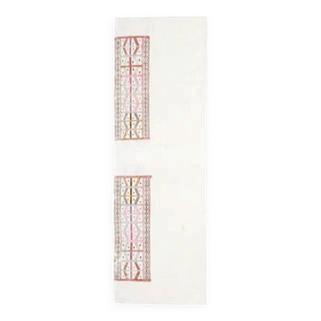 Tapis Kilim Vintage Turc Oushak Fait Main en Laine Coton Blanc 75x241