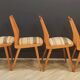 Six mid century dining table chairs