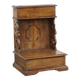 Banc d'église ancien en pin avec compartiments de rangement du 18e siècle