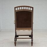 1930s, Danish highback rocking chair, original hand woven wool, ash wood.