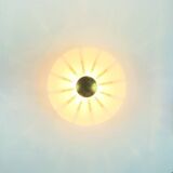 Very Large Space Age Glass & Brass Ceiling Light from Limburg, Germany, 70s