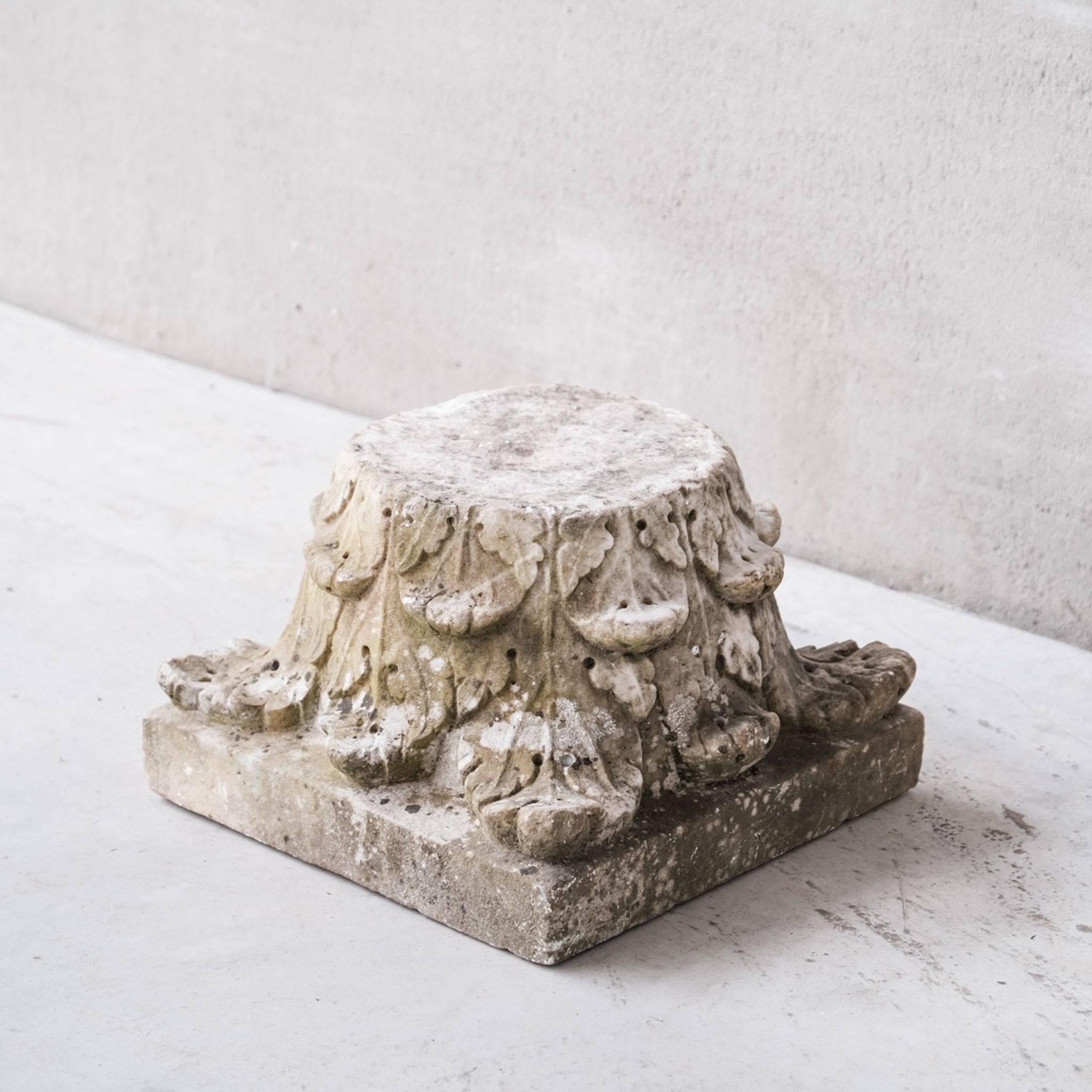 Antique french marble corinthian capital pedestal