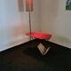 Table d’appoint vintage lampadaire et porte-papier
