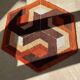Midcentury Rare Carpet or Rug Hexagon, Denmark, 1960s