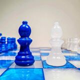 1970s Chess Set in Hand Carved Alabaster of Volterra.