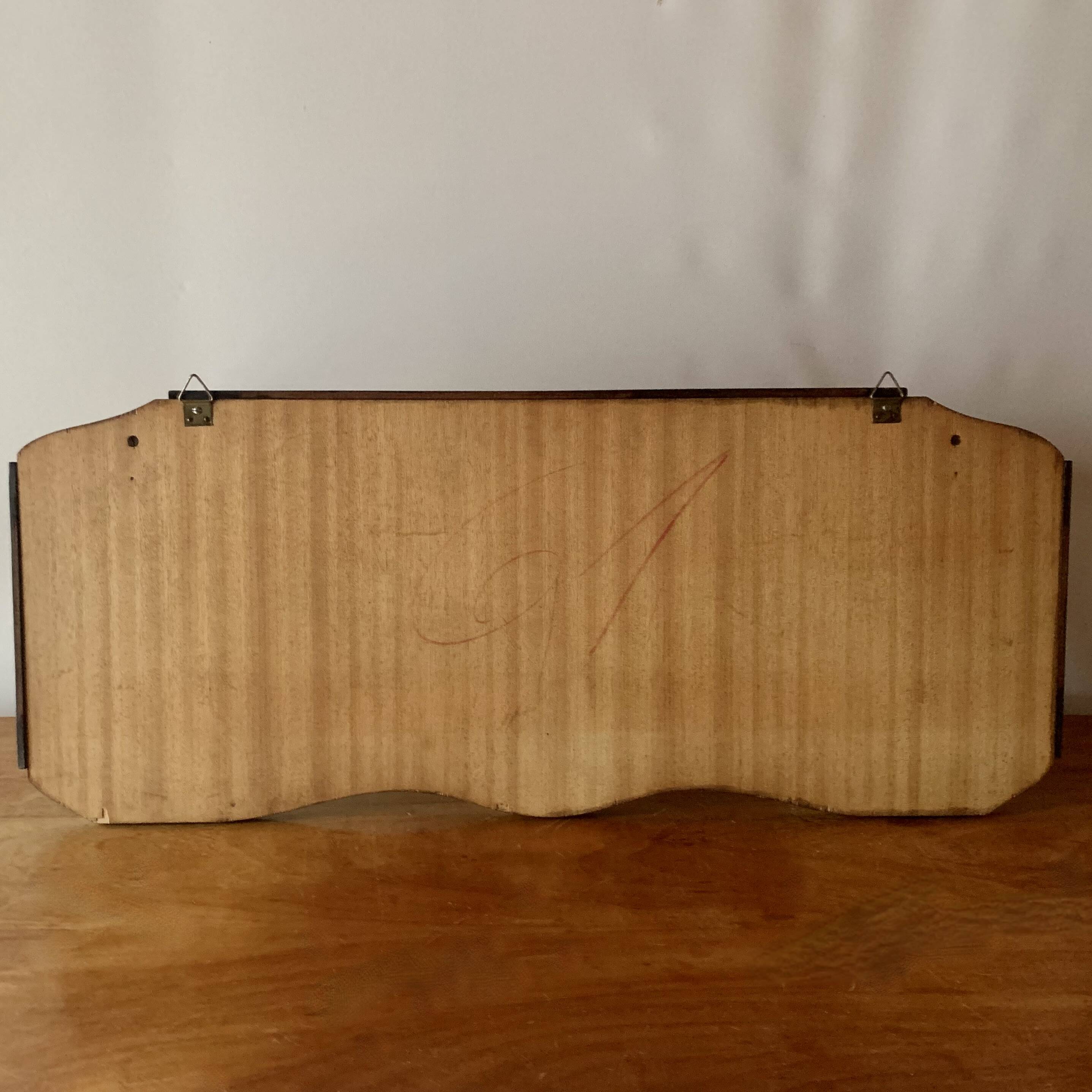 Ancien grand portemanteau en bois avec miroir et porte-chapeau