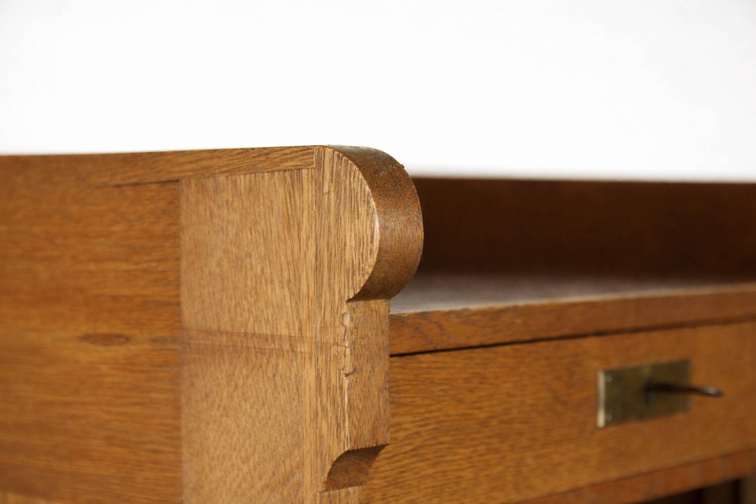 Vintage Industrial English Oak Filing Cabinet with Drawers, 1920s