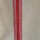 Set of 6 old tea towels metis color ecru red stripes