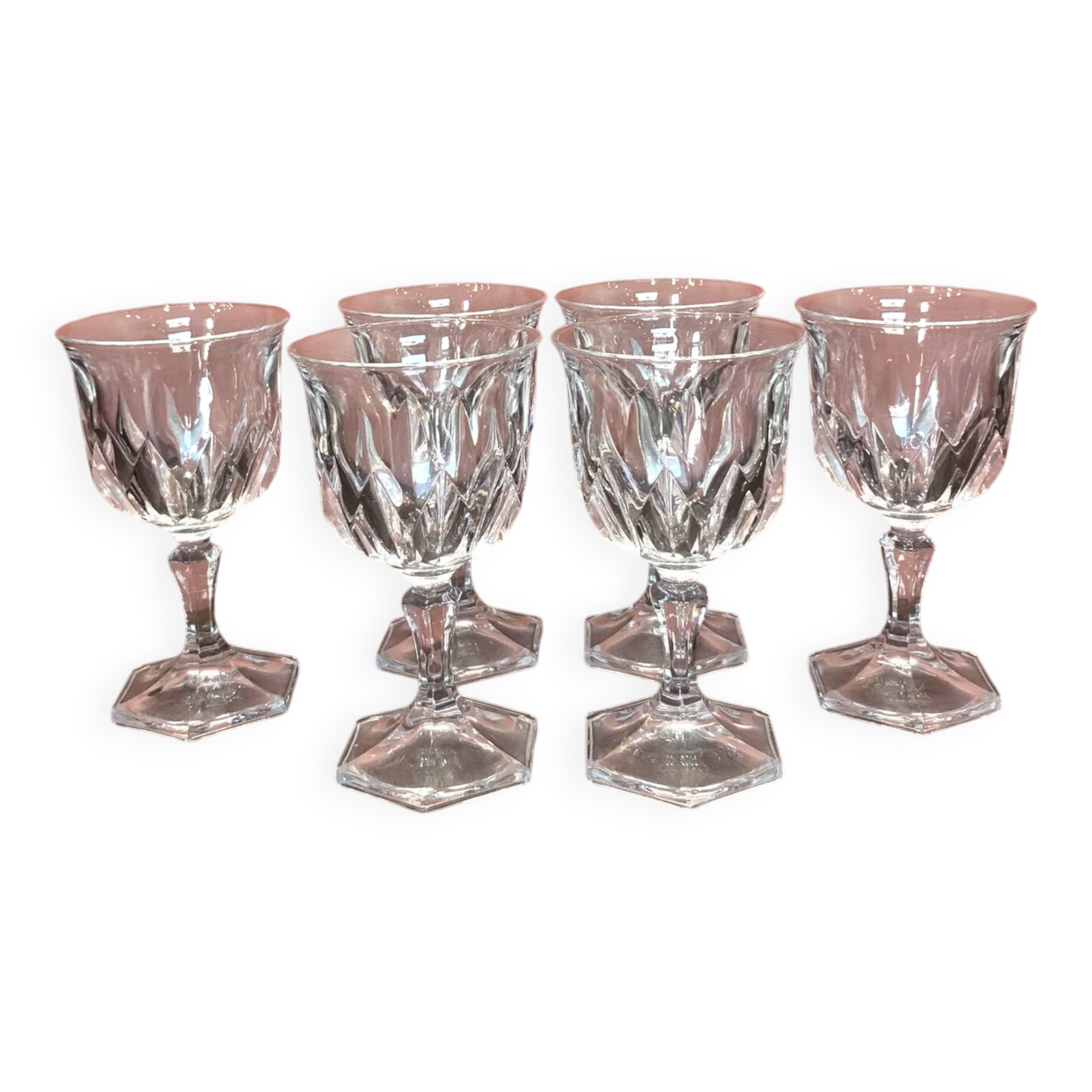 6 verres à vin cristal d’arques modèle Chaumont 13cm