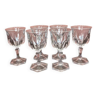 6 Arques crystal wine glasses, Chaumont model, 13cm