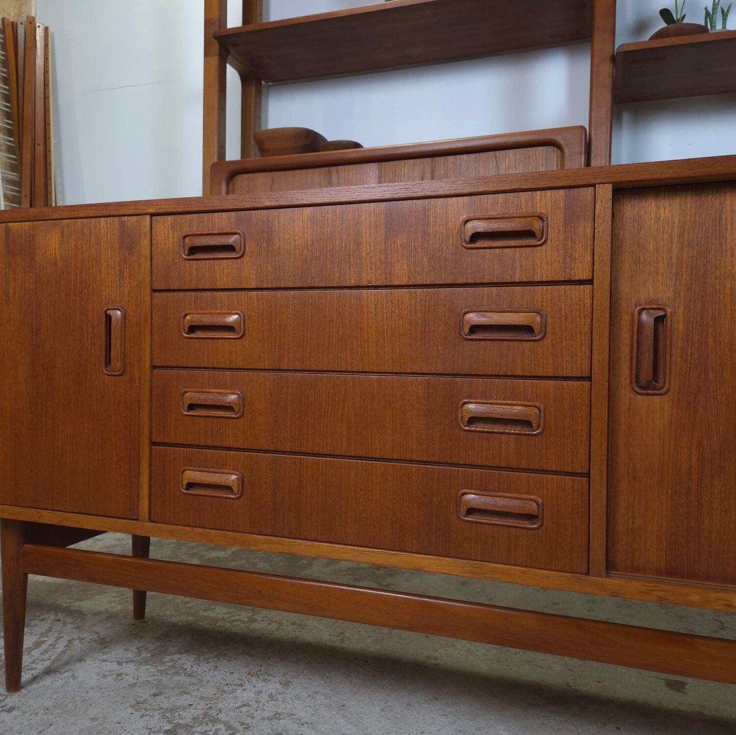 Müsterring Möbel, vintage 1960s teak sideboard 243cm!
