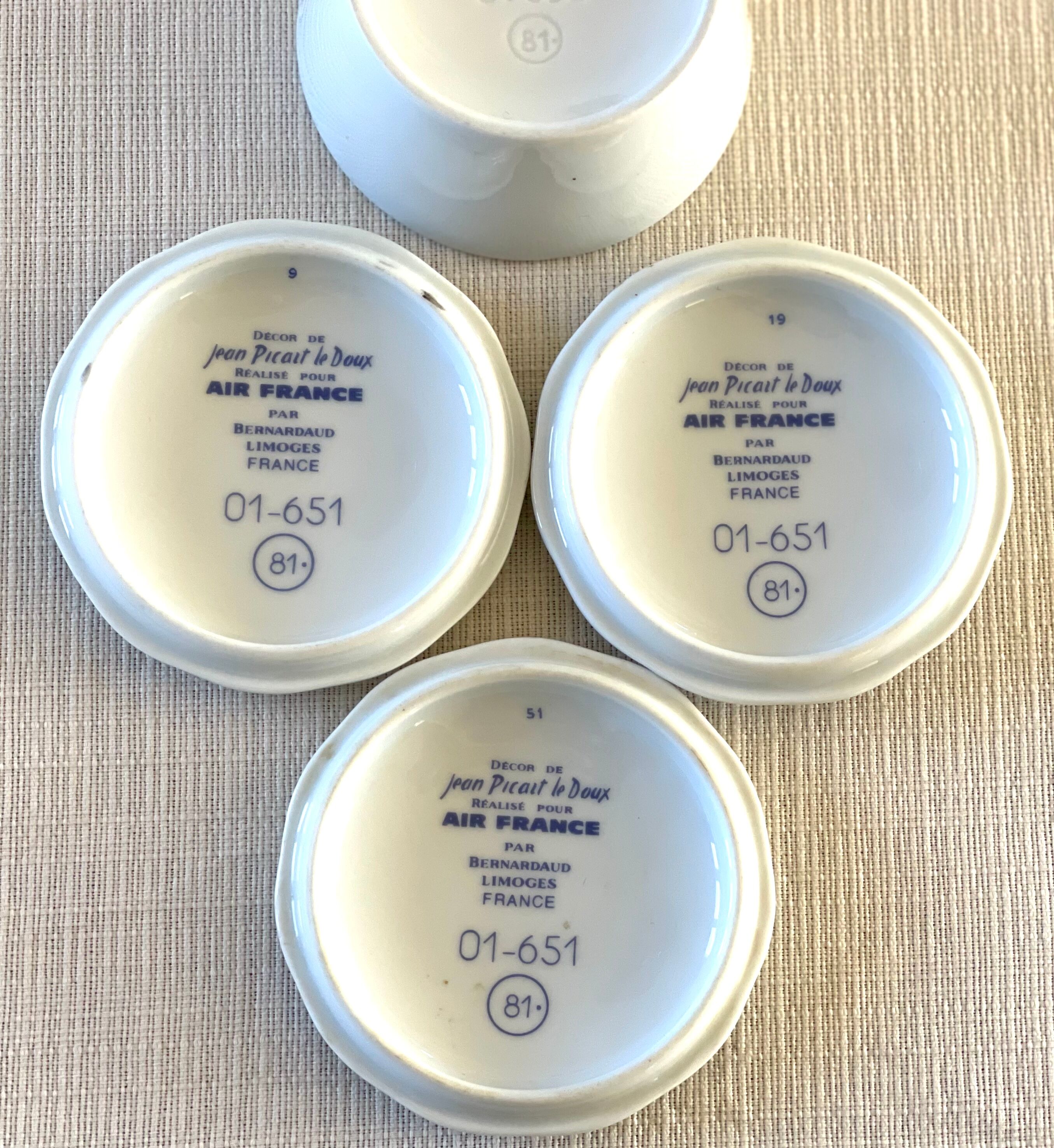 6 Bernardaud plates for Air France