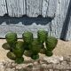 Liqueur service coloured glass empoli, vintage green carafe